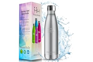 HoneyHolly Borraccia Termica 500ml, Borraccia Bambini in Acciaio Inox Thermos Bevande Calde Isolamento Bottiglia di Acqua Riutilizzabile per Sport, Scuole, Palestra, Bicicletta