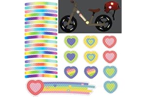 COSYSPARKS Reflective Bike Stickers, 31 Pcs Reflective Stickers High Visibility Reflective Strips Waterproof Bike Stickers for Frame Safety Reflectives Tape for Bicycle, Helmet, Scooters (Heart)
