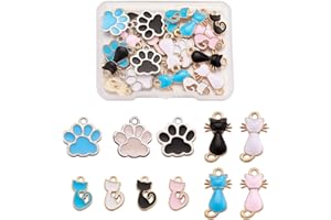 BB BEADTHOVEN Beadthoven - Ciondoli colorati in lega smaltata, placcati oro, per gioielli, orecchini, bracciali, forniture artigianali