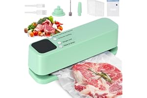 ZONJIE Vacuum Sealer Machine, 4-in-1 Mini Food Bag Sealer Heat Seal with 3 External Connectors and 65 KPA Powerful Suction, Portable Auto Vacuum Packing Machine for Dry and Moist Food Fresh Preservation