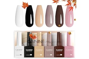‎CANNI CANNI Hema Free 6 Farben UV Nagellack Set weiß schwarz beige grau braun lila Gellack Gel Nagellack Gel Polish Shellac Set Gelnägel Set UV Gel für Nägel