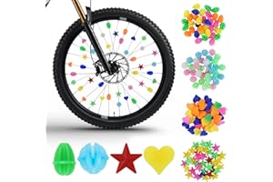 FAMCUCHE 144 Pièces Perles Rayons Vélo, Décorations Colorées pour Rayons de Vélo, Clip Rayon Vélo Coloré Réflecteurs de Rayons de Vélo, Clips de Rayons de Vélo, Convient pour Une Large Gamme de Vélos.