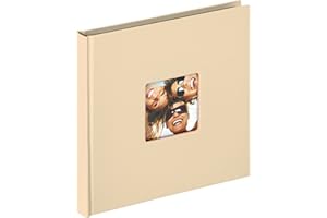 Walther Design - Álbum de Fotos Fun, con Recorte para Foto, Color Beige (Crema), 18 x 18 cm