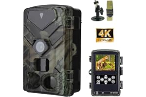 RecorCam Fototrappola 50MP 4K HD Fotocamera Caccia Notturna IR 850nm, Fototrappole 0.2s Cattura Rapida, Telecamera da Caccia con Scheda da 32 G (HC883A)