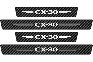 RIDGOEL 4 Piezas Pegatinas Protective de Umbral de Puerta para Mazda CX-30 Decoración para Estribos de Coche de Fibra de Carbono