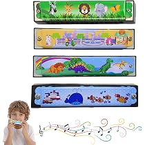 4 Harmonicas En Bois Pour Enfants - 16 Trous - Multicolore - Débutants Et Professionnels - Idéal Cadeau Musical
