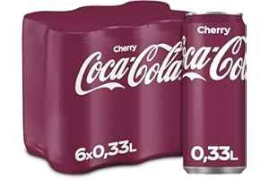 ‎COCA-COLA Coca-Cola Cherry - fruchtiges Erfrischungsgetränk mit Kirsch-Geschmack - koffeinhaltiger Softdrink in Einweg Dosen (6 x 330 ml)