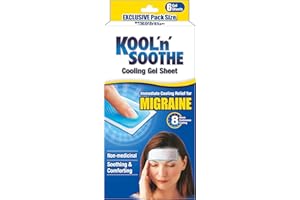 KOOL 'N' SOOTHE MIGRAINE Cooling Gel Sheets/ 6 Pack/Immediate Cooling Relief for Migraine & Severe Headache