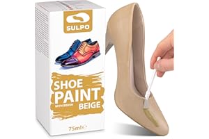 SULPO Tinte para zapatos, color beige, 75 ml, ideal para el cuidado de cuero granulado, cuidado eficaz para zapatos, bolsos y accesorios