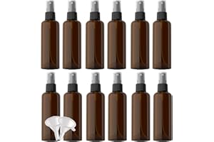 YANCAER 24 Pezzi Marrone 100 ml Bottiglie Spray con Testa di Spruzzo Nera,Bottigliette Spray Vuote Set in Plastica, Flaconi Spray da Viaggio, Aereo Contenitori da Viaggio per Cosmetici