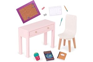 Our Generation - OG Working Wonder Office Set - Dollhouse Furniture - Home Desk & Chair Set - 18-Inch Doll Accessories - Pretend Play - Toy for Kids 3 Years +