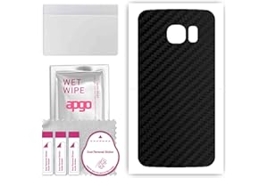 apgo Skins folia naklejka skórka strukturalna na TYŁ do Samsung Galaxy S6 Edge SM-G925F - Carbon Czarny