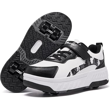 Chaussures à Roulettes Enfant Rétractables - Basket Skateboard Fille Garçon 30-41 EU