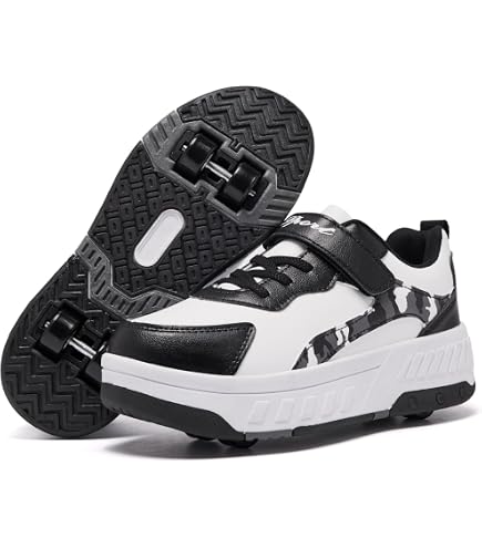 DHTOMC Pattini A Rotelle Con Luci LED 7 Colori – Scarpe Roller 2-in-1 Per Adulti, Con Ruote Nascoste E Ricarica USB, Ideali Per Principianti - 5