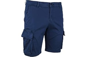 Evoga Jeans Pantaloni Corti Uomo Cargo Slim Fit Casual Denim