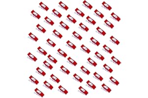 PANYTOW Couture Craft Lot de Pinces en Plastique avec Clips Transparents et Rouges - - Pack of 50, Taille Unique