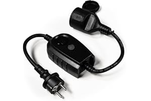 MC POWER - Wtyk pośredni, włącznik zmierzchowy z programatorem czasowym 1-9 godz. | czujnik zmierzchu na zewnątrz IP44 | 230 V Outdoor Timer gniazdko elektryczne do automatycznego włączania światła w