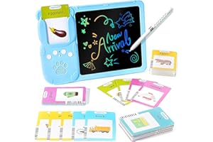 Educational Learning Toys Achort Talking Flash Cards with LCD Writing Tablet Preschool Learning Reading Machine w/Animal Vehicles Cards Sound Kids Autism Sensory Toys Gifts for Girls Boys 510 Words