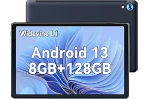 HiGrace Tablet 10 inch, Android 13 Octa core Tablets with 8GB+128GB/1 TB, WiFi 6, 5MP+8MP Camera, Bluetooth 5.0, Tablet PC with Widevine L1 - Black