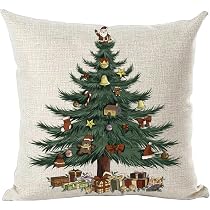Ramirar Set Di 4 Federe Cuscino Decorative Natale - Cotone E Lino 45x45 Cm, Con Scritte Merry Christmas E Motivi Natalizi (Blu E Nero) - 2