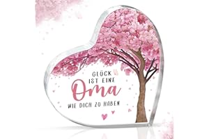 Gleevara Oma Geschenk, Beste Geschenk für Oma, Einzigartige Herzförmige Acryl Heimdekoration, Geburtstagsgeschenk für Oma zu Weihnachten, Muttertagsgeschenk