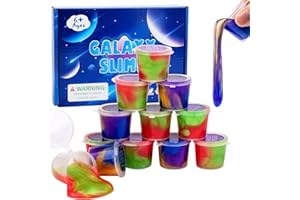 ROWECVCE Fluffy Slime Set 12 Pack, Colour DIY Galaxy Schleim, weiches Antihaft-Slime-Set für Kinder, Putty Slime Stress Relief Spielzeug für Jungen und Mädchen, Poopsie Slime Surprise Party Spielzeug