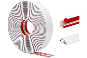 ZOWZOW Wall Molding Trim, 2cm Peel and Stick Wall Trim, L Shape Self Adhesive Edge Protector Strip, Corner Trim for Wall Ceiling Furniture Countertop Frame