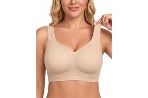 PoseFree Jelly Bras for Women, Wireless No Underwire, Full Coverage Support | Plus Size Bra for Large Breasts, Support & Lift, Minimizer, Seamless Back Smoothing, Soft Comfortable Everyday T Shirt Bra