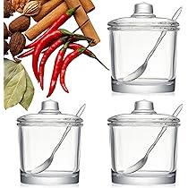 Zuccheriera MINGEZE 250 Ml In Vetro Con Coperchio E Cucchiaio - Design Moderno E Trasparente - Foto 4