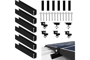 ZEVMI Uchwyt do panelu słonecznego na 2 moduły solarne: wspornik modułu PV zestaw montażowy z szynami 12 cm do płaskiego dachu i blachy trapezowej – aluminiowy uchwyt na panel słoneczny