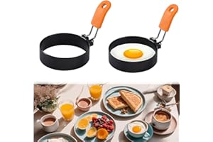 YUEJIESELECTED 2 Pezzi Stampo Pancake,Anello per Uova,Stampo per Uova Fritte,Stampo per Pancake Piastra,Padella per Pancake in Silicone,Stampo per Omelette,Accessori per Cucina,Padella Per Frittata,Stampi Pancake