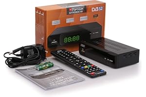 RED OPTICUM OPTICUM RED NYTROBOX AX S1 Receptor de satélite Función de grabación I Digital HD 1080p - HDMI - Euroconector - USB - Coaxial Audio Power I 12V Ideal para camping Receptor DVB-S2 I Negro