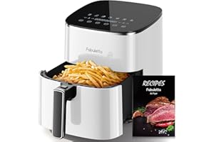 FABULETTA 5.7L Air Fryer, 11 One-Touch Functions, 230℃ Fast Cooking, 1950W, 95% Less Oil, Roast, Bake, Crisps, Broil and Air Fry for Easy Meals, SHAKE Reminder, Dishwasher Safe, Fits for 4-6 People