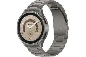 Anlinser No Gap Straps Compatible with Samsung Galaxy Watch 7/6 Strap 44mm 40mm,20mm Metal Band Designed for Galaxy Watch FE/Watch 6 Classic 47mm 43mm/Watch 5/5 Pro/Watch 4/4 Classic,Grey Titanium