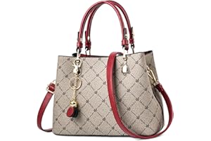 SODOLLEE Bolso Mujer Elegante Hoja de Arce Bolso de Mano Exquisito Colgante Bolso Bandolera Cuero PU Bolso de Hombro con Asa Superior para Compras Trabajar Desplazarse Mango Rojo B