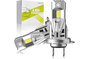 AGLINT H7 LED Headlight Bulb 60W 1: 1 Mini Size Conversion Kit No Adapter Required Halogen Replacement 12V for Car H7 LED Fog Light High/Low Beam Headlight 6500K White 2Pcs
