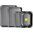 4-Pack - Baking Tray and Roasting Tray Set - 38cm, 35cm & 28cm Baking Trays, and 28cm Roasting Tray Set Tray/Pan, Non-Stick, Multi-Pack Set Oven Trays - Dishwasher Safe and Easy Clean. By KITCHENEUR®