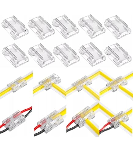 Striscia Led Cob TenaLucy 12 Pezzi Mini Connettore LED COB Tipo L 2 Pin 10mm Angoli Per Strisce Led