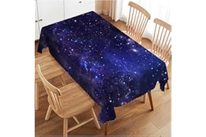 Walmsco Tablecloth Starry Night Decor For Dining Room Kitchen Rectangular Table Cover 132 * 178cm