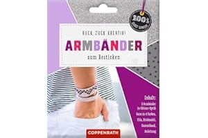 Coppenrath Verlag GmbH & Co. KG Ruck, zuck kreativ! Armbänder zum Besticken: Armbänder in Glitzer-Optik - Silber (100% selbst gemacht)