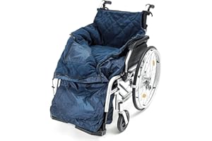 LIFE WITH DIGNITY Biscay Couverture Deluxe pour Fauteuil Roulant - Grande | Imperméable Doublure en Polaire matelassée Ouverture zippée Boucles à Attache Rapide Protection Contre Les éléments