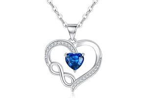 Tusuzik Collana Donna Collana Infinito 925 Argento Sterling Regolabile Collana con Bianco/Rosso 5A Cubic Zirconia，Regali di Gioielli per Mamma Moglie Fidanzata con Confezione Regalo