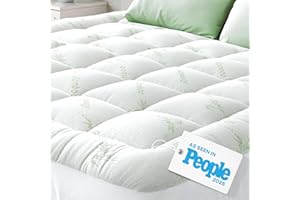 Niagara Sleep Solution Cubrecolchón de bambú Enfriamiento Completo 54 x75 Pulgadas Transpirable Extra Felpa Grueso Equipado 8-20 Pulgadas Tamaño de Cama Almohada Cojín de colchón Ultra Suave