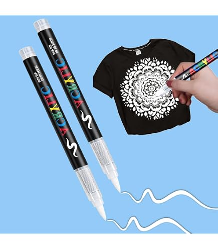 YAYNO Textilstifte Schwarz – 2 Stück Waschmaschinenfest Für T-Shirts, Stoffe & Basteln