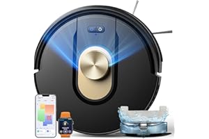 Vexilar Cleanova W9 Robot Aspirateur Laveur, 6000Pa/150Min Aspirateur Robot, Navigation LiDAR avec Cartographie, Zones Virtuelles, Alexa/APP, Idéal pour Les Sols,Tapis Poils d'animaux