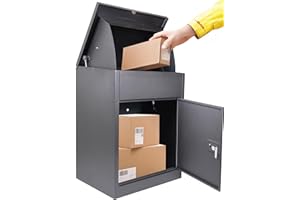Silvergear® Paketbriefkasten | Briefkast | Wandbriefkast zur Wandmontage | Parcel Box für Briefe & Pakete, Postbox & Paketfach | 3-Stelligen Codeschloss | Verzinkter Stahl, Rostfrei | Schwarz