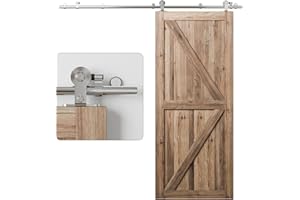 WOLFBIRD 6FT/182CM Binario per Porta Scorrevole Kit Acciaio Inossidabile Porta Scorrevole Set Accessori per Singola Porta Scorrevole