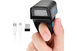 JRHC Scanner de Codes-Barres Portable Bluetooth 1D 2D - Mini Lecteur de Codes-Barres Portable avec Connexion sans Fil 2,4 GHz et câble USB