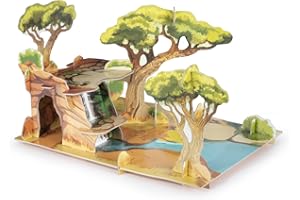 Papo – Die Savanne ab 3 Jahren – Spielumgebung aus Holz für Figuren – [Figuren Nicht enthalten, separat erhältlich] – Wildlife Collection – für Kinder – Mädchen und Jungen
