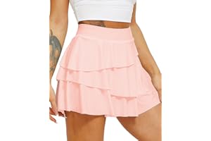 TZLDN Women's Pleated Tennis Skirt with Shorts Pockets High Waist Athletic Mini School Skirt Workout Sport Golf Skorts Skort